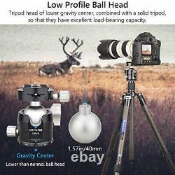 69.7 Carbon Fiber Camera Tripod with Low Profile Ball Head Professional