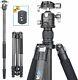 72.6 in Carbon Fiber Tripod Stand & Double Panoramic Ball Head for DSLR Camera