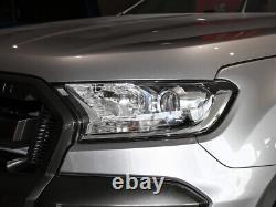 ABS Carbon Fiber Exterior Head Light Lamp Cover Trim For Ford Ranger 2015-2020