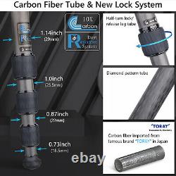 ARTCISE 69.7 Carbon Fiber Tripod 40mm Low Profile Ball Head Tube Center Column