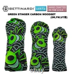 BETTINARDI 2022 Model GREEN STINGER HEAD COVER Set Carbon Fiber DR FW UT New F/S