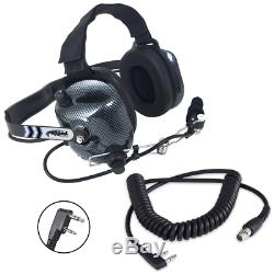 Behind The Head Two Way Radio Race Headset Kenwood RH5R Baofeng Coil Cord Cable