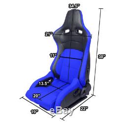 Blue+black Leather High Head+carbon Fiber Design Reclinable Sport Racing Seats