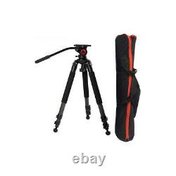 Came-TV TP701B Carbon Fiber 3-Section Tripod with Fluid Bowl Head, 55 Lbs