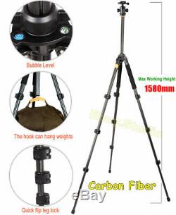 Carbon Fiber Camera Tripod Ball Head Fits Nikon Canon DSLR Cellphone Photo Video