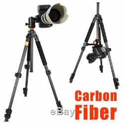 Carbon Fiber Camera Tripod Ball Head Fits Nikon Canon DSLR Cellphone Photo Video