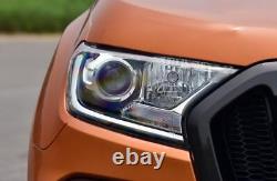 Carbon Fiber Exterior Head Light Lamp Cover Trim 2PCS For Ford Ranger 2015-2022