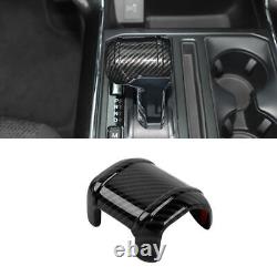 Carbon Fiber Gear Shift Head Knob Panel Frame Cover Trim Kit For Ford F150 2021+
