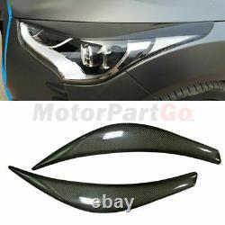 Carbon Fiber Head light Eyelid Eyebrow Cover Trim For Hyundai Veloster 2011-2017