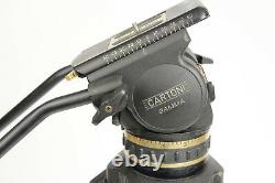 Cartoni Gamma G100 Fluid Head & Carbon Fiber Tripod + Arms & Quick Release Plate
