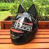 Cat Ears Full Face Helmet Catwoman Lightweight Motorcycle Racing Lady Head Gear