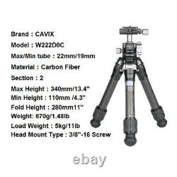 Cavix W222D0C Table-Top/Mini Tripod Carbon Fiber Tripod Camera Tripod Ball Head