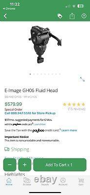 E-Image GH06 Head + 760CT Carbon Fiber Tripod Legs 75mm Bowl System Fluid Head