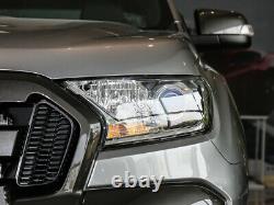 Fit For Ford Ranger 2015-2020 Front Head Light Lamp Frame Trim ABS Carbon Fiber