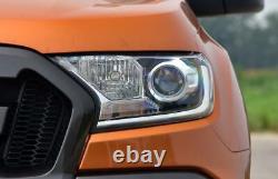Fit For Ford Ranger 2015-2022 Carbon Fiber Front Head Light Lamp Frame Trim 2PCS