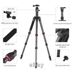 Foldable Carbon Fiber Video Tripod with Ball Head Max Load 10kg for DSLR Cameras