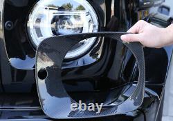 For Benz G-Class G500/G63 19-22 Carbon Fiber Exterior Head Light Lamp Cover Trim