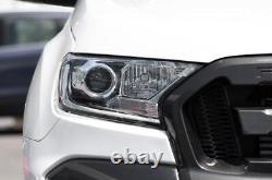 For Ford Ranger 2015-2022 Carbon Fiber Exterior Head Light Lamp Cover Trim 2PCS