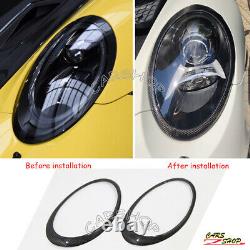 For Porsche 911 991 2011-2018 Real Carbon Fiber Front Head Light Cover Trim