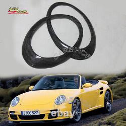 For Porsche 911 Carrera 997 05-11 Real Carbon Fiber Front Head Light Cover Trim