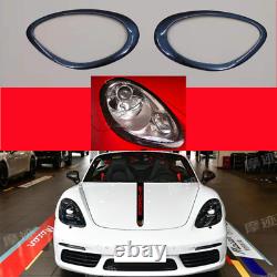 For Porsche Boxster Cayman 987 Dry Carbon Front Headlights Head Light Lamp cover