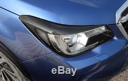 For Subaru Forester 2014-2018 2PCS Real Carbon Fiber Head lamp Eyebrow Trims