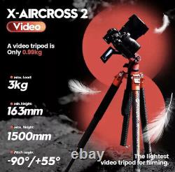 Fotopro X-Aircross 2 Carbon Fiber Video Tripod with Fluid Head with Centre Pole
