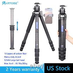 Heavy Duty Carbon Fiber Tripod with 52mm Arca Low Profile Ball Head Camera Stand