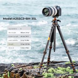 K&F Concept 61.4Carbon Fiber Camera Tripod Monopod 15kg Load A255C2+BH-35L