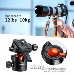 K&F Concept 68 Carbon Fiber Camera Tripod Lightweight Compact, 360° Ball Head