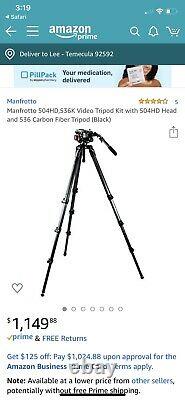 Manfrotto 504HD 4-Section 3-Stage Carbon Fiber 536 Tripod Video Head 504HD 536K