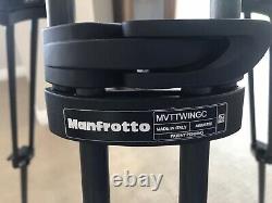 Manfrotto 504HD Head & Carbon Fiber Twin Leg Video Tripod Kit, & Ground Spreader
