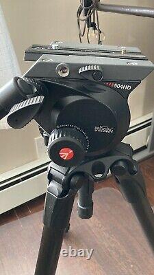 Manfrotto 504HD Video Head with 535 MPro Carbon Fiber Tripod System With Bag
