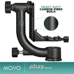 Movo GH800 MKII Carbon Fiber Professional Gimbal Tripod Head with Long and Sh