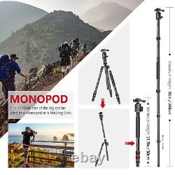 Neewer 79 inches Carbon Fiber Camera Tripod Monopod with 2 Center Axis