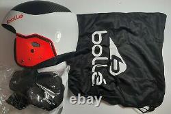 New Bolle Medalist Carbon Pro Snowboard Ski Racing Helmet L/XL 57-60 CM FIS Red