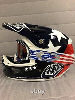 New Troy Lee Designs D3 Carbon MIPS Downhill MTB Helmet Freedom Blue Medium