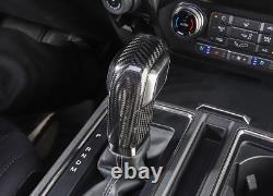 Real Carbon Fiber Gear Head Shift Knob Cover Grip For Ford F150 F-150 2015-2019