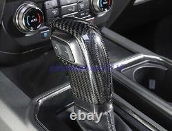 Real Carbon Fiber Gear Head Shift Knob Cover Grip For Ford F-150 F150 2017-2021