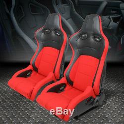 Red+black Leather High Head+carbon Fiber Design Reclinable Sport Racing Seats