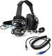 Rugged Carbon Fiber behind the Head Headset and Adaptor Cable for Intercoms Fe