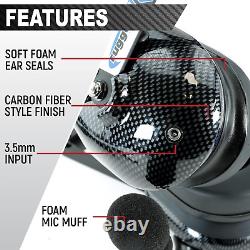 Rugged Carbon Fiber behind the Head Headset for Racing Radios Electronics Com