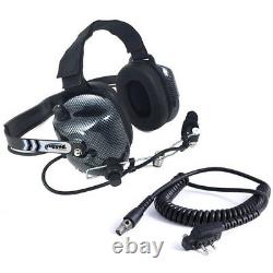 Rugged H41 BTH Behind the Head Two Way Radio Racing Headset Icom Coil Cord Cable