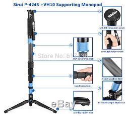 SIRUI P424S Carbon Fiber Monopod Tripod Professional Tripod Camera VH10 Head