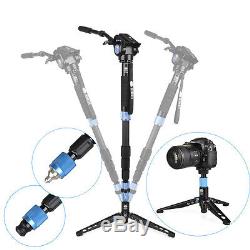 SIRUI P-424S+VH10 Video Head Professional Carbon Fiber Monopod with Support Feet