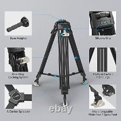 SmallRig Heavy-Duty 72 Carbon Fiber Tripod with 75mm Bowl Base Load up to 55 lbs