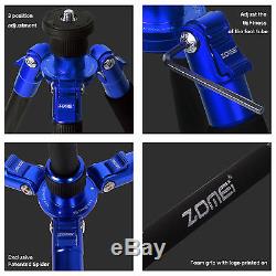 ZOMEI Z888C 68 Carbon Fiber Tripod + Ball Head + Bag for DSLR Camera (Blue)